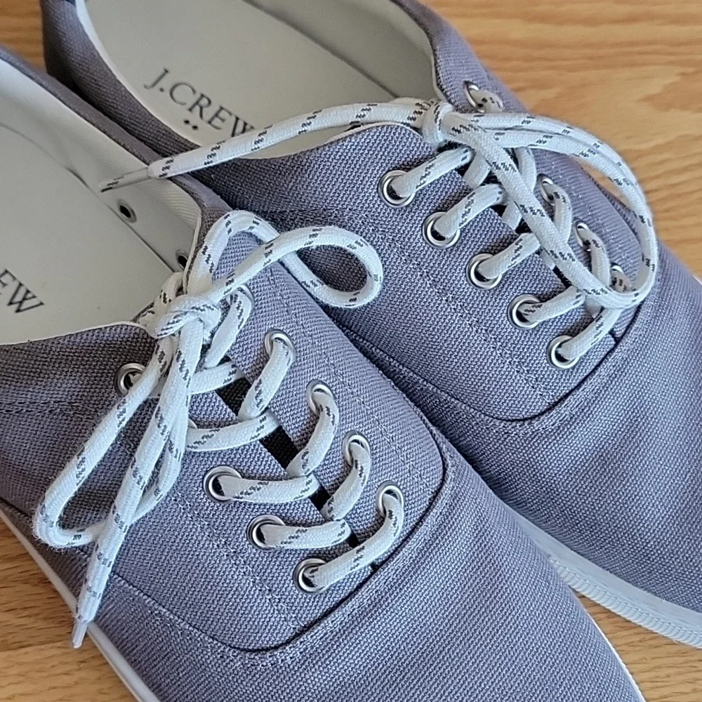 J.CREW Gray Canvas Lace Up Shoe